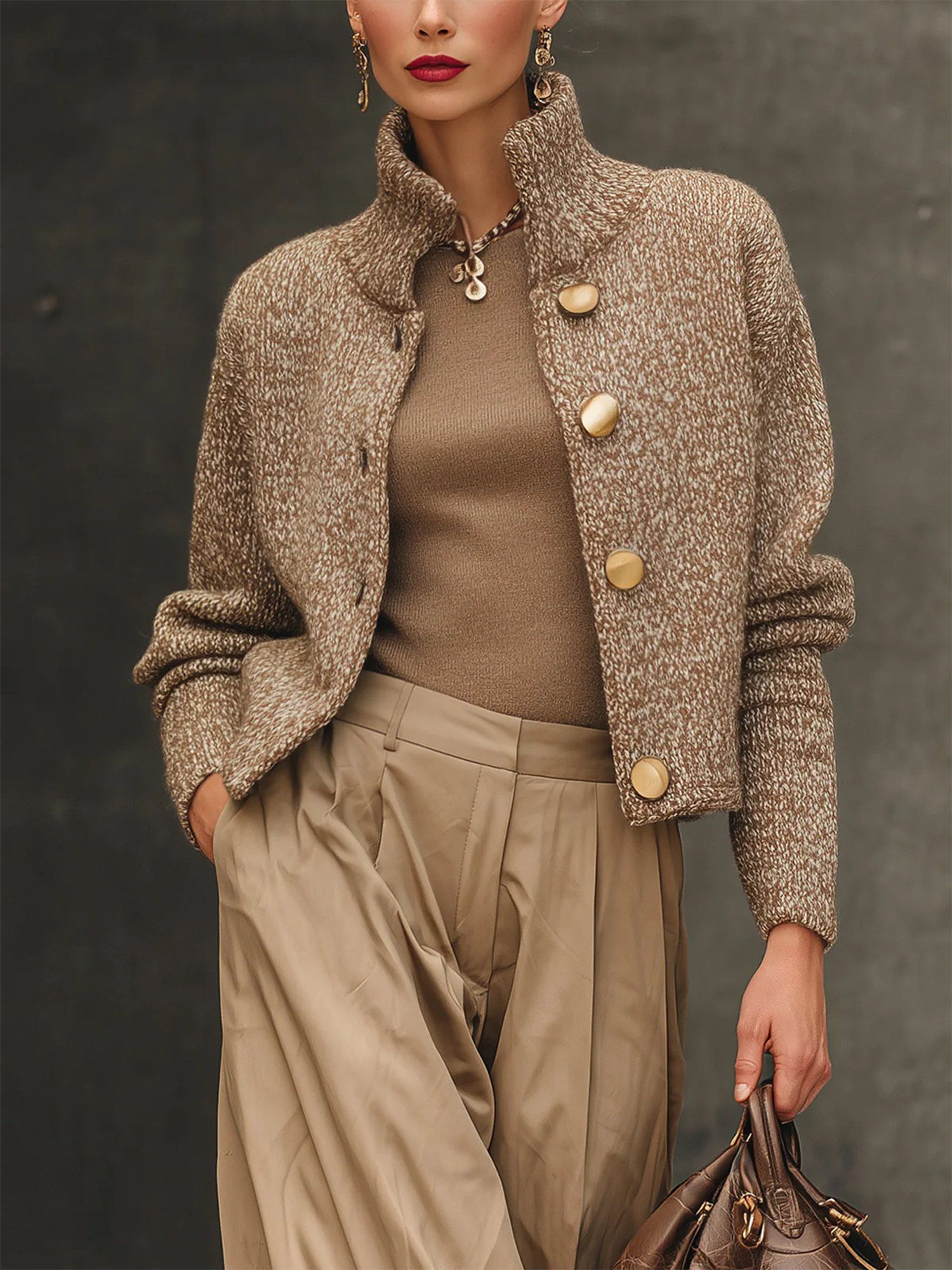 Aurora | Veste texturée élégante avec de gros boutons