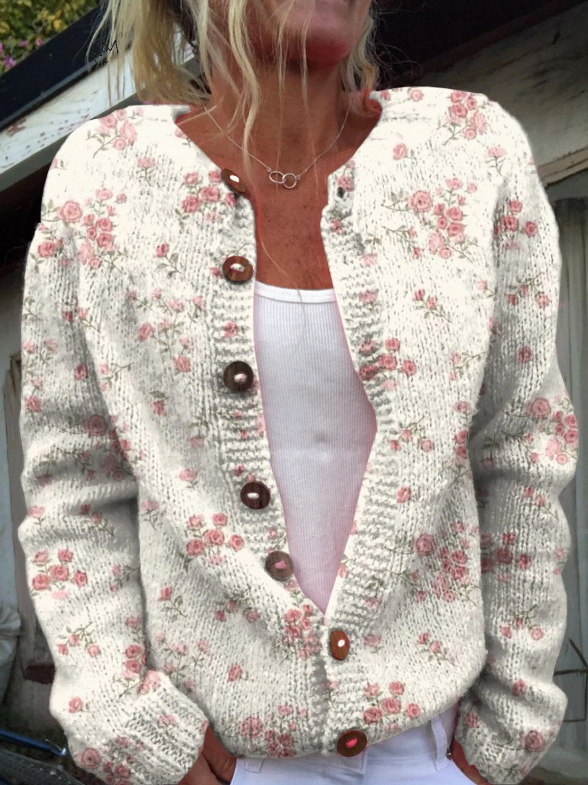 Rosaline™ | Cardigan Fleuri à Nœud
