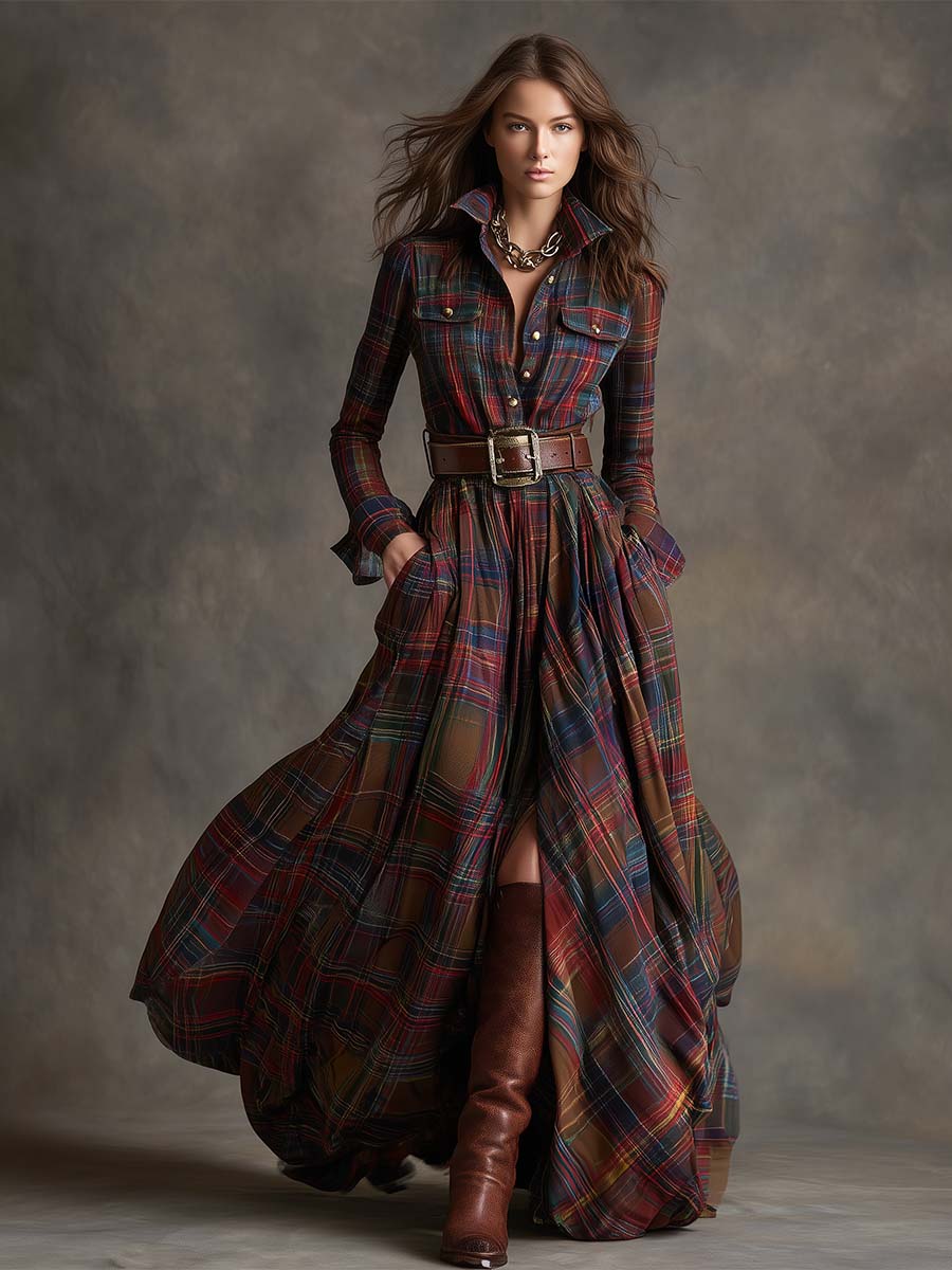 Giulietta - Abito Camicia Maxi a Quadri