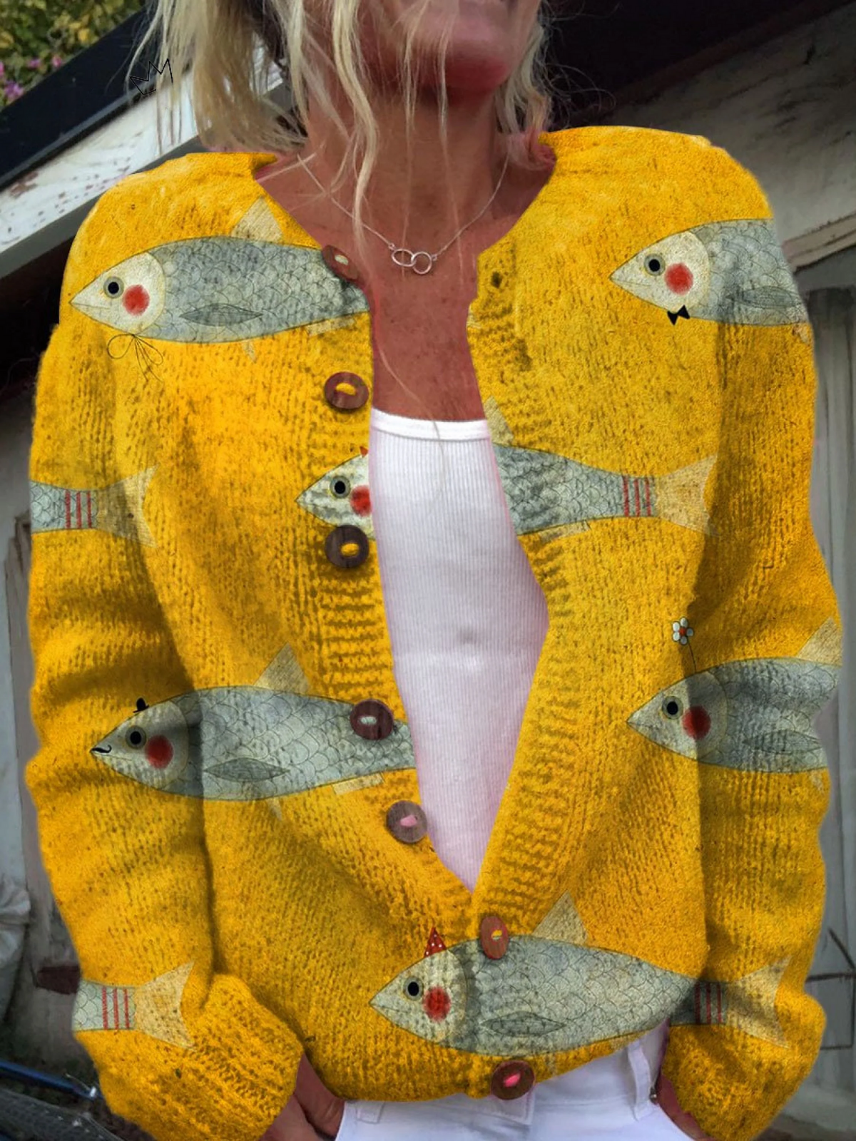 Marinette™ | Cardigan Art Sardines