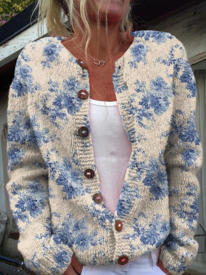 Élise™ | Cardigan Fleuri Tissé