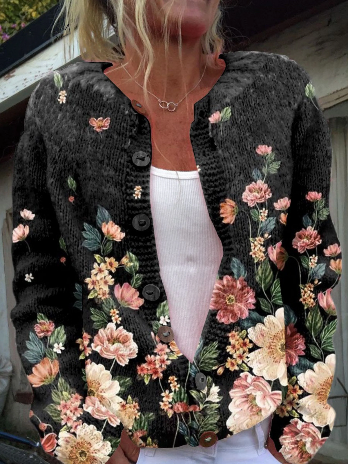 Amélie™ | Cardigan Fleuri Décontracté