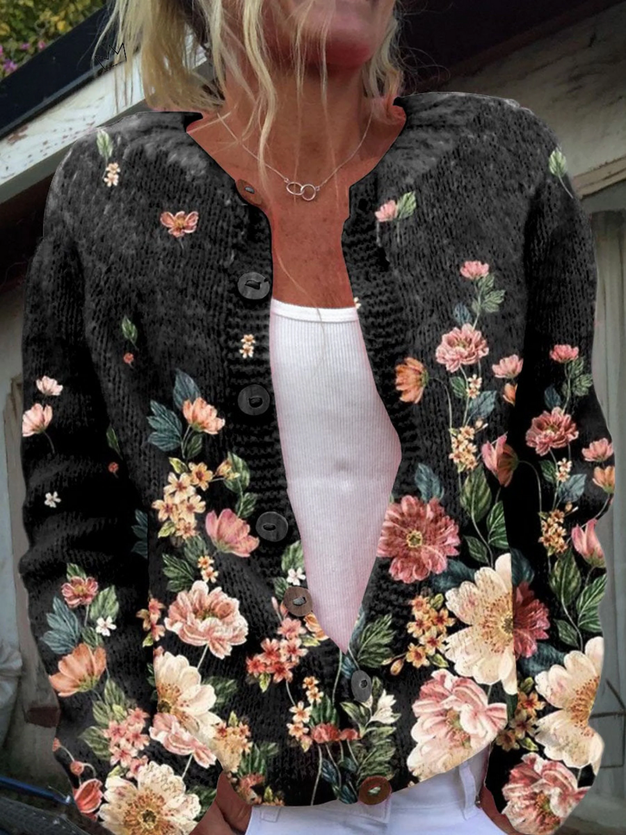 Amélie™ | Cardigan Fleuri Décontracté