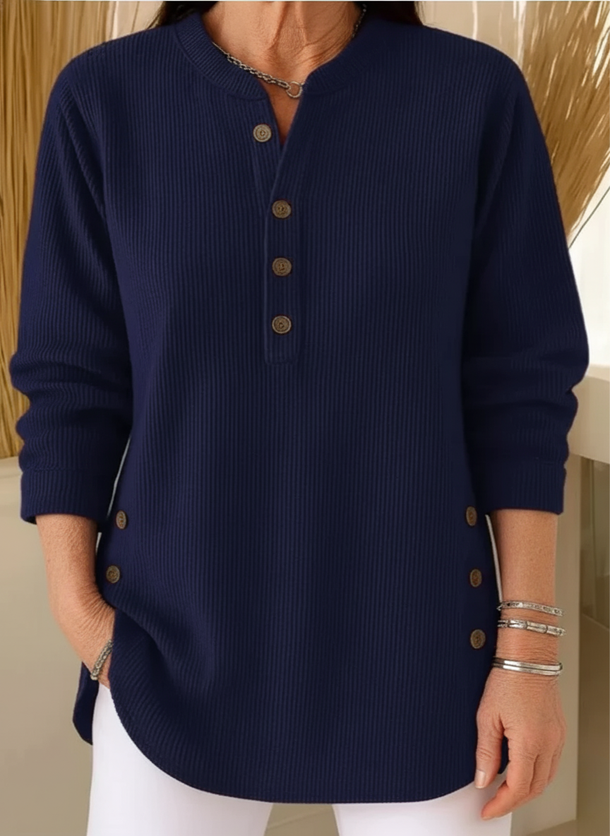 Élise™ – Pull en tricot uni à manches longues
