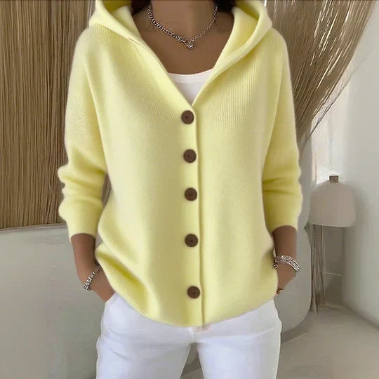 Maison Argent | Cardigan à Capuche Boutonné pour Femme