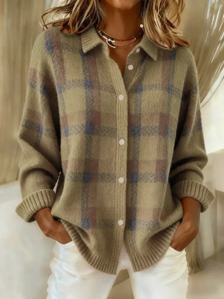Victoria | Pull rétro en laine artisanale à contraste décontracté