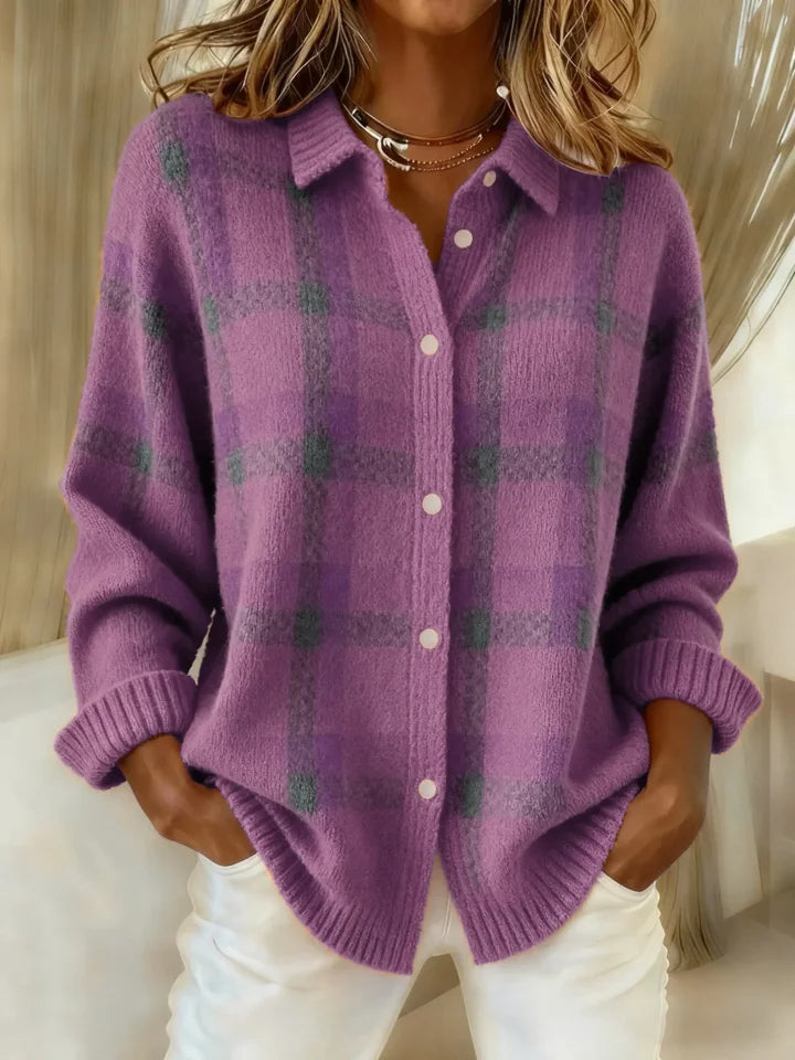 Victoria | Pull rétro en laine artisanale à contraste décontracté