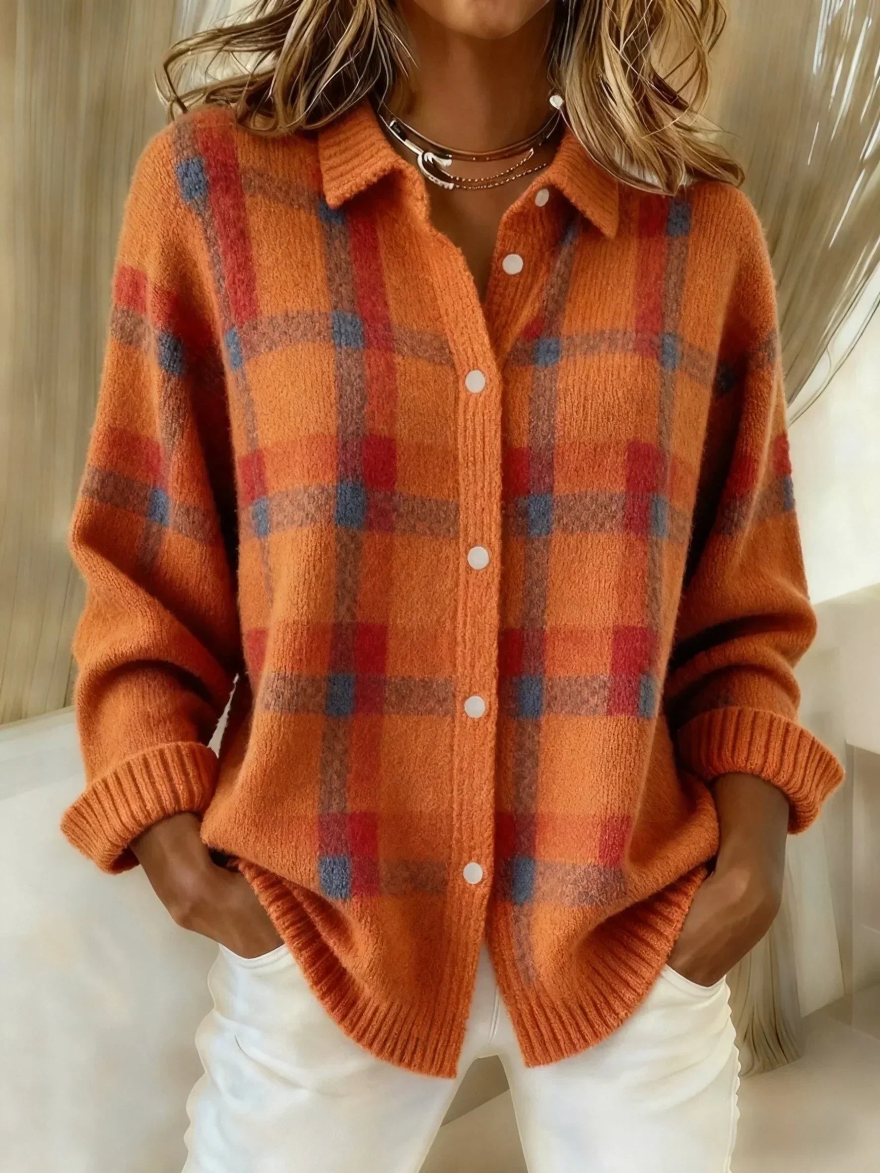 Victoria | Pull rétro en laine artisanale à contraste décontracté