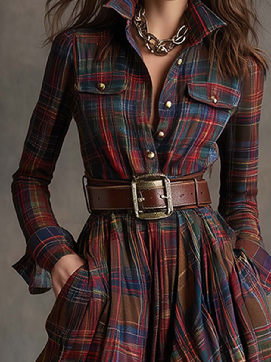 Giulietta - Abito Camicia Maxi a Quadri