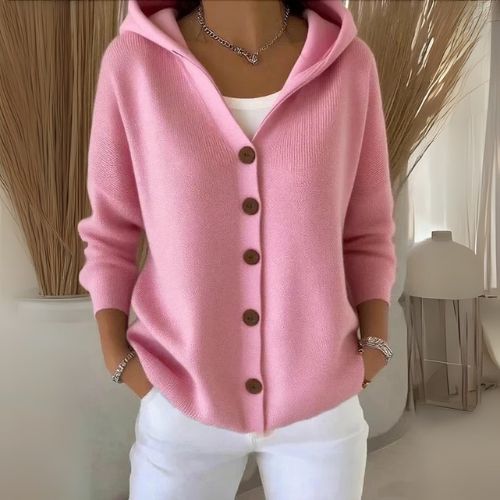 Maison Argent | Cardigan à Capuche Boutonné pour Femme