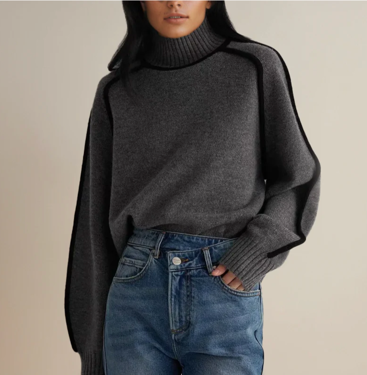 Maison Argent™ | Pull Col Roulé Essentiel