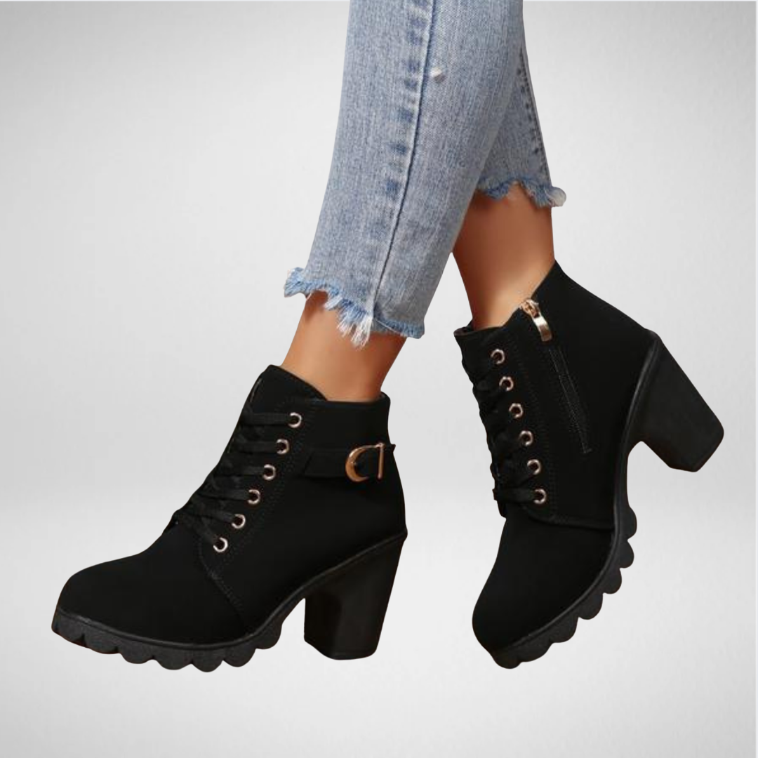 Valérine | Bottines à Lacets avec Boucle Métallique