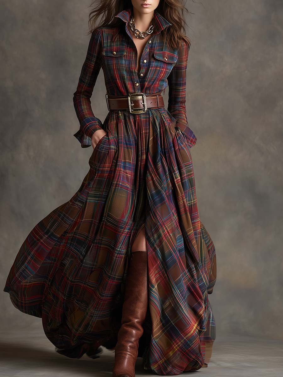 Giulietta - Abito Camicia Maxi a Quadri