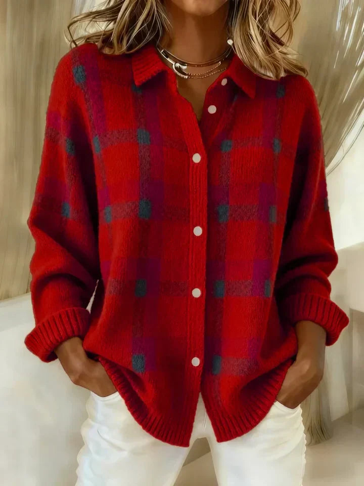 Victoria | Pull rétro en laine artisanale à contraste décontracté