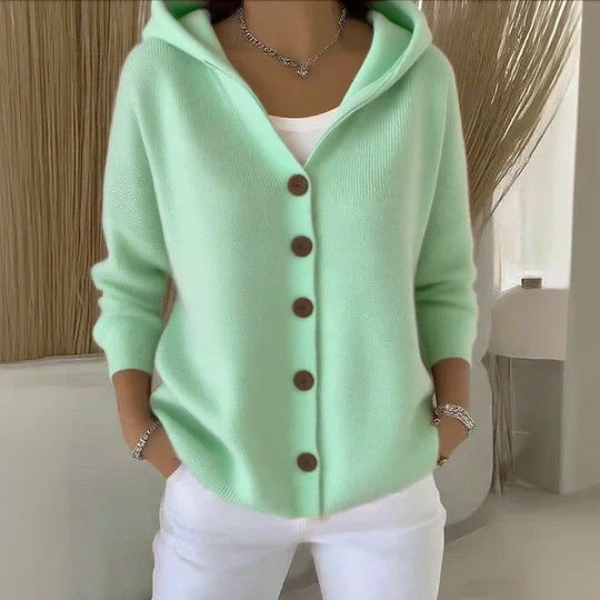 Maison Argent | Cardigan à Capuche Boutonné pour Femme