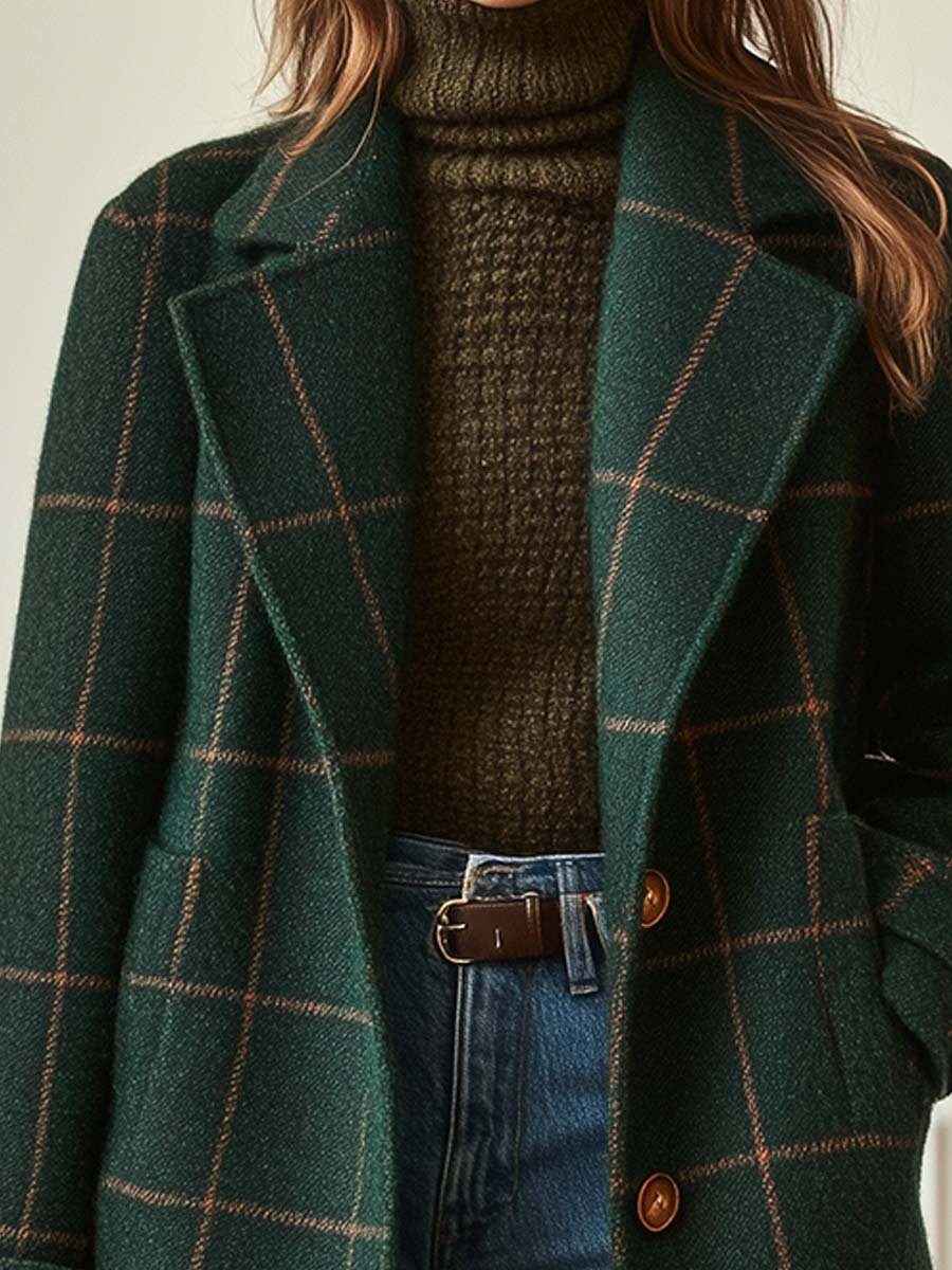 Valeria | Manteau élégant en laine à carreaux