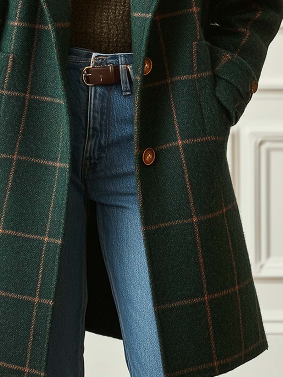 Valeria | Manteau élégant en laine à carreaux