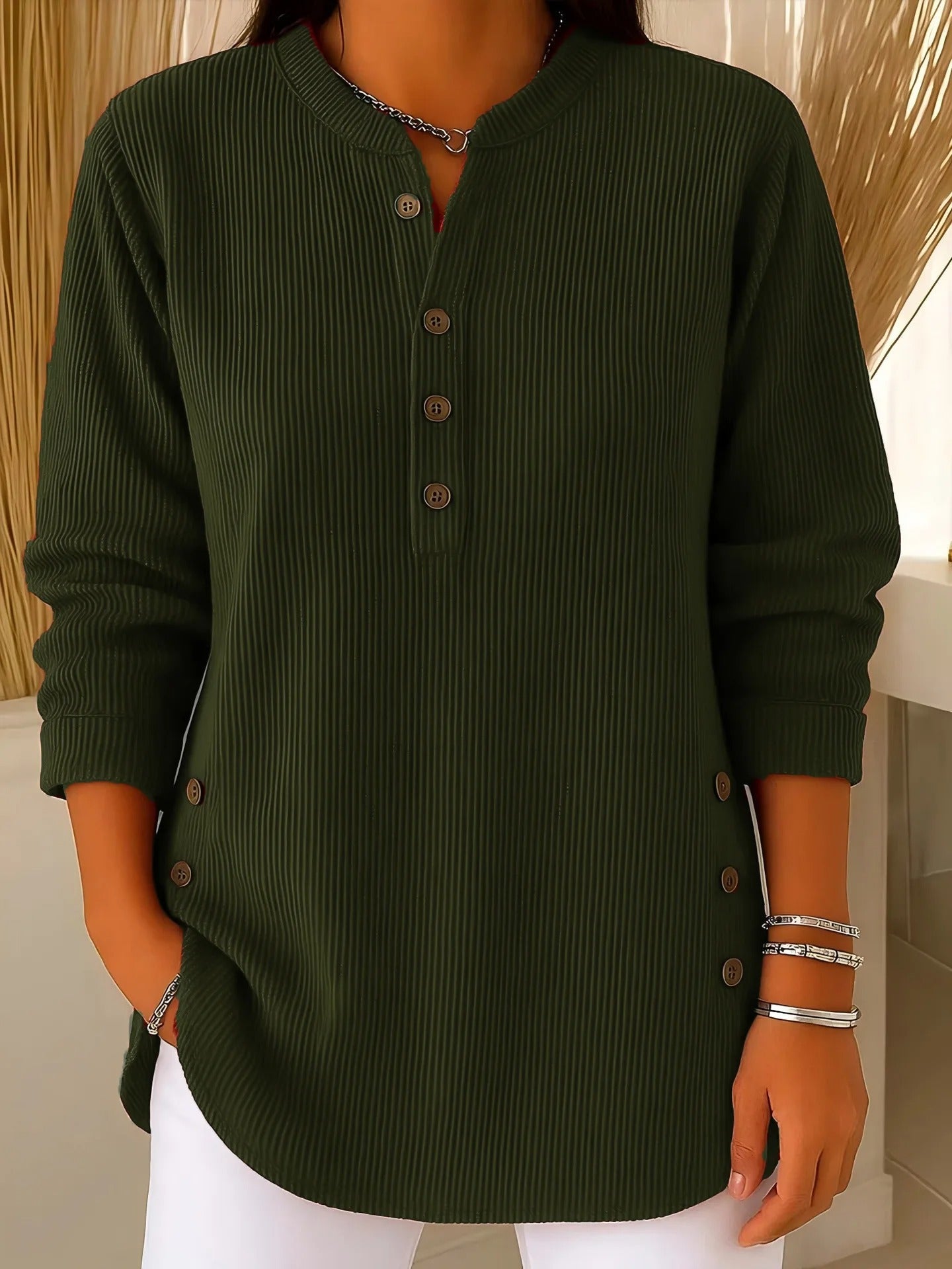 Élise™ – Pull en tricot uni à manches longues
