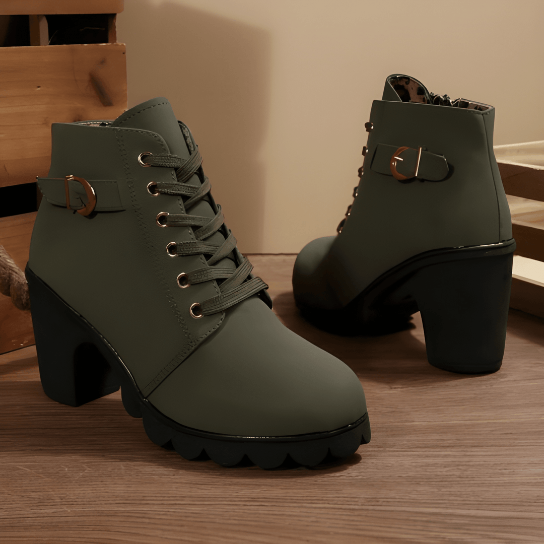 Valérine | Bottines à Lacets avec Boucle Métallique