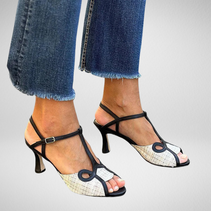 Sophie Paris | Sandale en talon moyen style retro